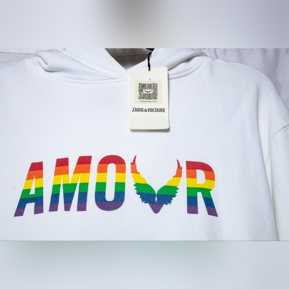 NWT Zadig & Voltaire hoodie sweatshirt Sanchi Amour wings S - Picture 6 of 11